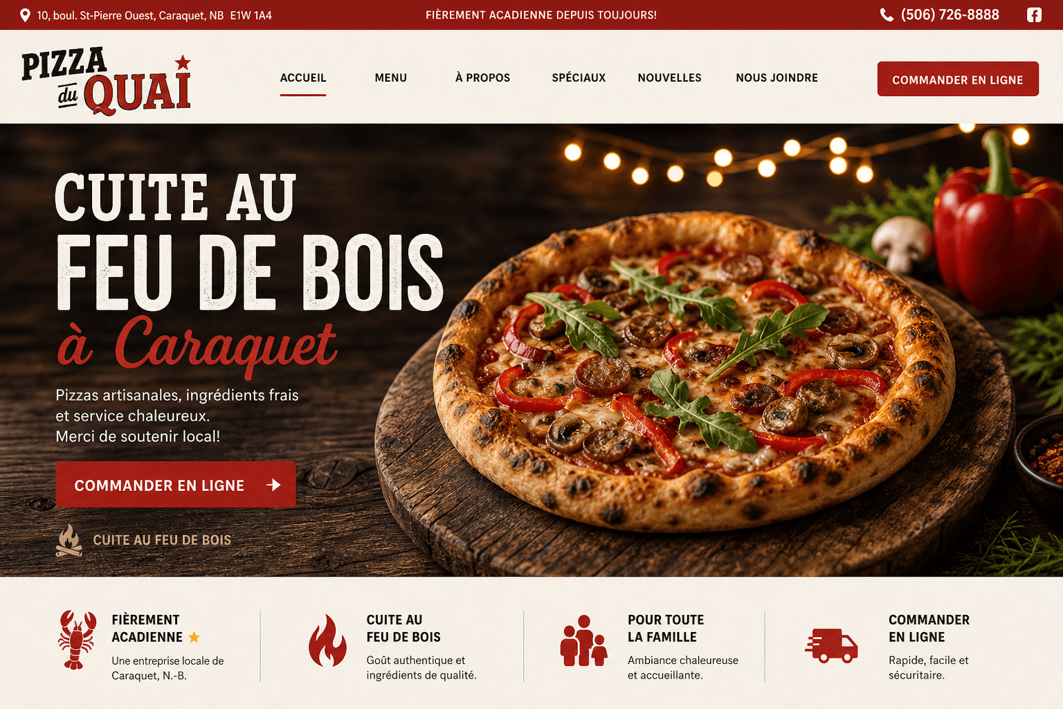 Pizza du Quai — Wood-fired pizza · Caraquet